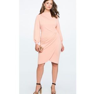 Eloquii Drape Front Mock Neck Dress